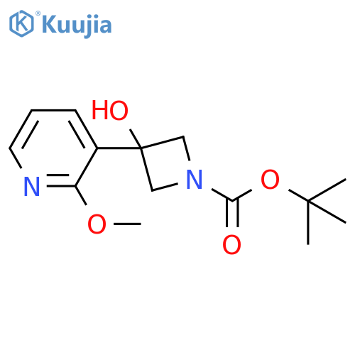 tert-butyl 3-hydroxy-3-(2-methoxypyridin-3-yl)azetidine-1-carboxylate structure