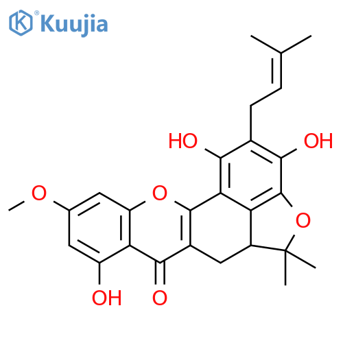 5H,7H-Benzofuro[3,4-bc]xanthen-7-one, 5a,6-dihydro-1,3,8-trihydroxy-10-methoxy-5,5-dimethyl-2-(3-methyl-2-butenyl)- (9CI) structure
