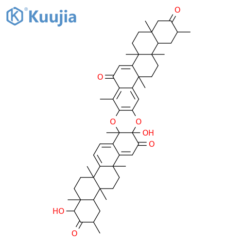 24,25,26,30-Tetranoroleana-1,3,5(10),7-tetraene-6,21-dione, 2,3-[[(3α,4α,9β,13α,14β,20β,22β)-3,22-dihydroxy-9,13-dimethyl-2,21-dioxo-24,25,26,30-tetranoroleana-1(10),5,7-triene-3,4-diyl]bis(oxy)]-9,13-dimethyl-, (9β,13α,14β,20β)- (9CI) structure