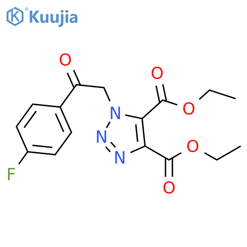 Diethyl 1-2-(4-fluorophenyl)-2-oxoethyl-1H-1,2,3-triazole-4,5-dicarboxylate structure