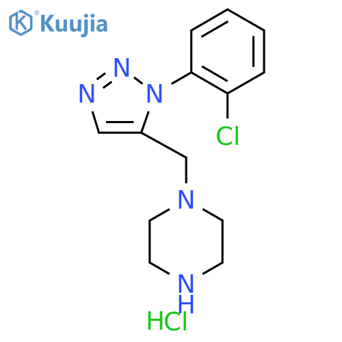 1-{1-(2-Chlorophenyl)-1H-1,2,3-triazol-5-ylmethyl}piperazine dihydrochloride structure