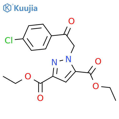 Diethyl 1-2-(4-chlorophenyl)-2-oxoethyl-1H-pyrazole-3,5-dicarboxylate structure