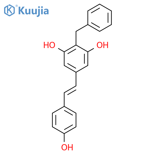 5-[(1E)-2-(4-HYDROXYPHENYL)ETHENYL]-2-(PHENYLMETHYL)-1,3-BENZENEDIOL structure