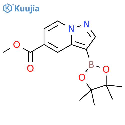 methyl 3-(4,4,5,5-tetramethyl-1,3,2-dioxaborolan-2-yl)pyrazolo1,5-apyridine-5-carboxylate structure