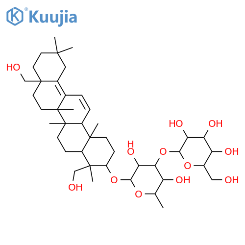 β-D-Galactopyranoside, (3β,4α)-23,28-dihydroxyoleana-11,13(18)-dien-3-yl 6-deoxy-3-O-β-D-glucopyranosyl- structure