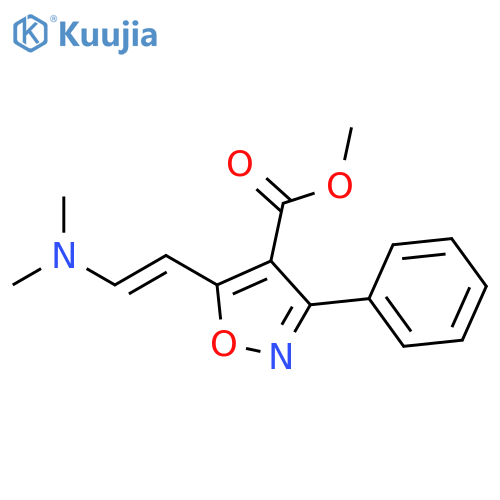 Methyl 5-2-(dimethylamino)vinyl-3-phenyl-4-isoxazolecarboxylate structure