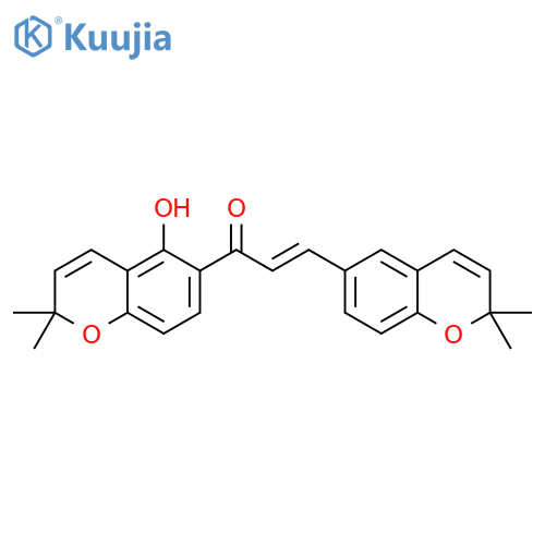 2-Propen-1-one, 3-(2,2-dimethyl-2H-1-benzopyran-6-yl)-1-(5-hydroxy-2,2-dimethyl-2H-1-benzopyran-6-yl)-, (2E)- structure