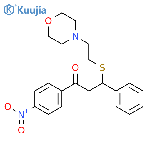 Propiophenone,3-[(2-morpholinoethyl)thio]-4'-nitro-3-phenyl-, monohydrochloride (8CI) structure