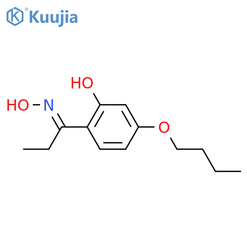 1-Propanone, 1-(4-butoxy-2-hydroxyphenyl)-, oxime structure