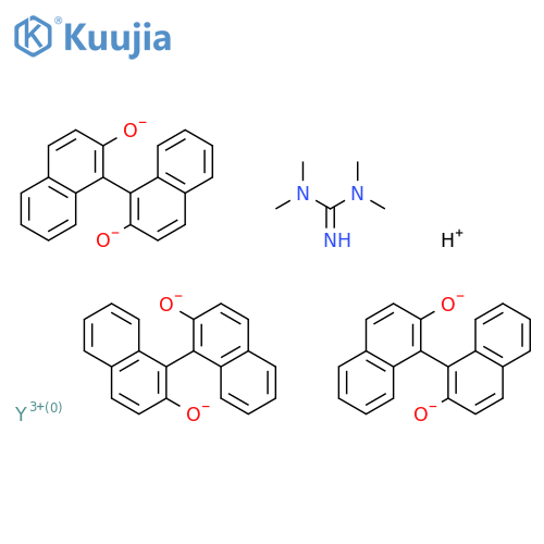 Hydron;1-(2-oxidonaphthalen-1-yl)naphthalen-2-olate;1,1,3,3-tetramethylguanidine;yttrium(3+) structure