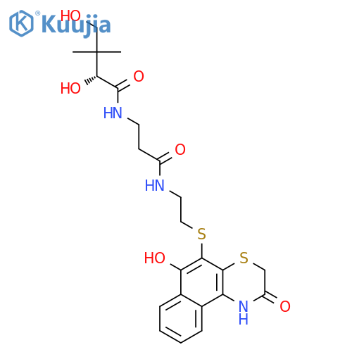 Butanamide,N-[3-[[2-[(2,3-dihydro-6-hydroxy-2-oxo-1H-naphtho[2,1-b][1,4]thiazin-5-yl)thio]ethyl]amino]-3-oxopropyl]-2,4-dihydroxy-3,3-dimethyl-,(2R)- structure