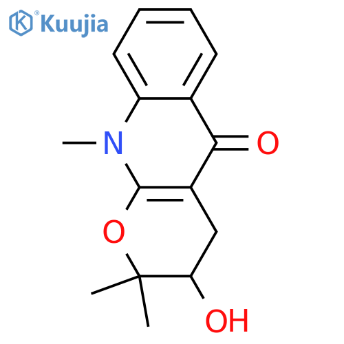 5H-Pyrano[2,3-b]quinolin-5-one,2,3,4,10-tetrahydro-3-hydroxy-2,2,10-trimethyl- structure