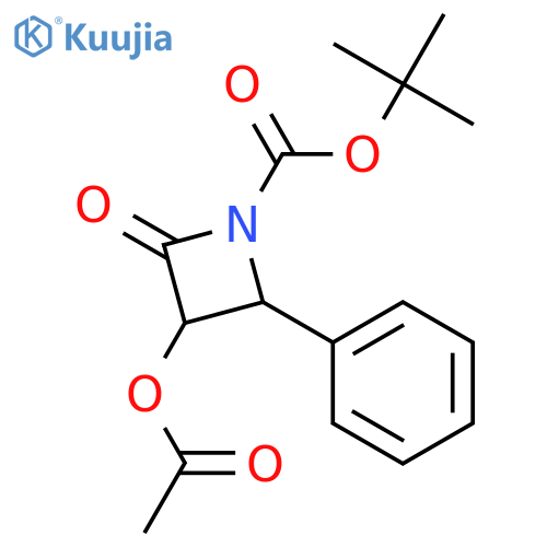 TbR,4S)-1-t-butoxycarbonyl-3-acetoxy-4-phenyl-2-azetidinone structure