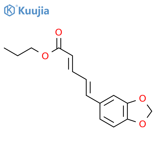 2,4-Pentadienoic acid, 5-(1,3-benzodioxol-5-yl)-, propyl ester, (2E,4E)- structure