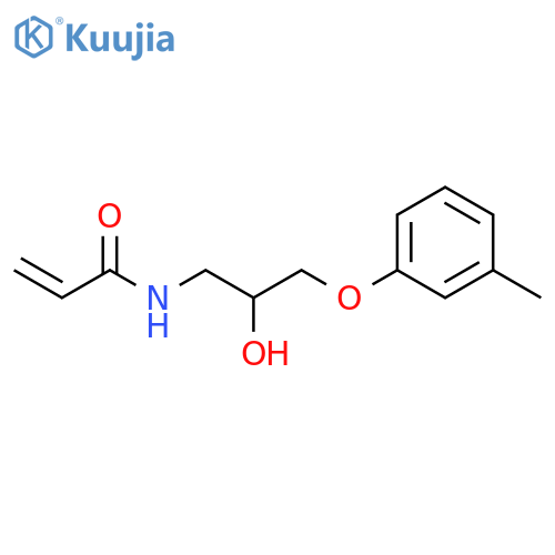 N-2-hydroxy-3-(3-methylphenoxy)propylprop-2-enamide structure
