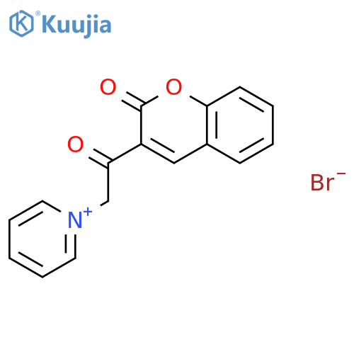 1-[2-oxo-2-(2-oxo-2H-chromen-3-yl)ethyl]pyridin-1-ium bromide structure