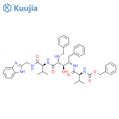 L-Lyxonamide,N-[1-[[(1H-benzimidazol-2-ylmethyl)amino]carbonyl]-2-methylpropyl]-2,4,5-trideoxy-4-[[3-methyl-1-oxo-2-[[(phenylmethoxy)carbonyl]amino]butyl]amino]-5-phenyl-2-[(phenylmethyl)amino]-,[1(S),4(S)]- (9CI) structure