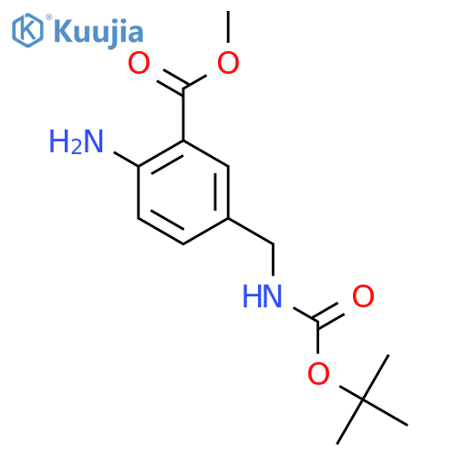 methyl 2-amino-5-({(tert-butoxy)carbonylamino}methyl)benzoate structure