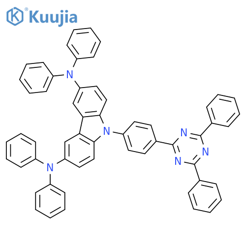 9H-Carbazole-3,6-diamine, 9-[4-(4,6-diphenyl-1,3,5-triazin-2-yl)phenyl]-N3,N3,N6,N6-tetraphenyl- structure