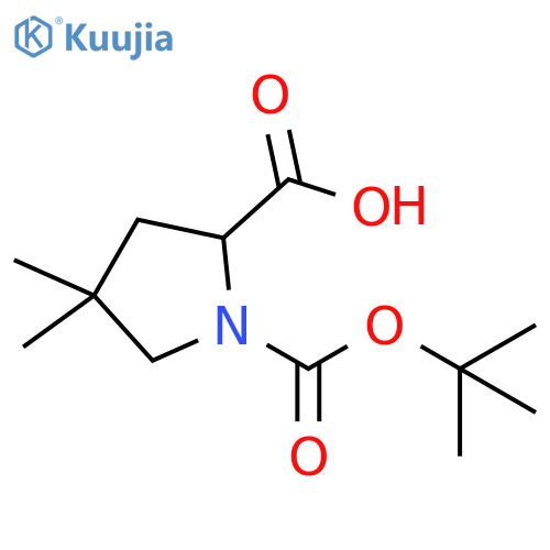 1-(tert-butoxy)carbonyl-4,4-dimethylpyrrolidine-2-carboxylic acid structure