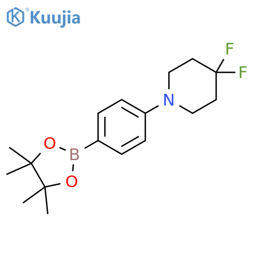 Piperidine, 4,4-difluoro-1-[4-(4,4,5,5-tetramethyl-1,3,2-dioxaborolan-2-yl)phenyl]- structure
