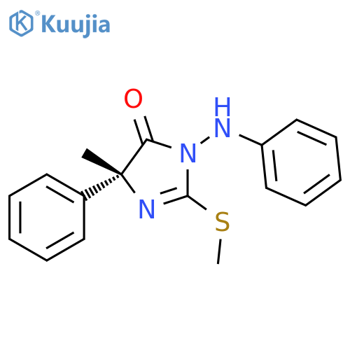 4H-Imidazol-4-one,3,5-dihydro-5-methyl-2-(methylthio)-5-phenyl-3-(phenylamino)-, (R)- structure