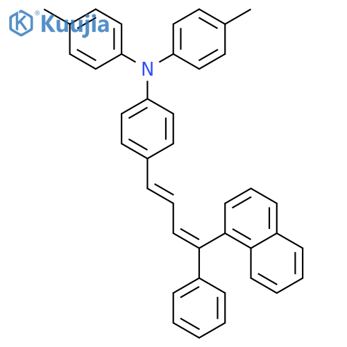 Benzenamine, N,N-bis(4-methylphenyl)-4-[4-(1-naphthalenyl)-4-phenyl-1,3-butadien-1-yl]- structure