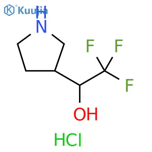 2,2,2-trifluoro-1-(pyrrolidin-3-yl)ethan-1-ol hydrochloride structure