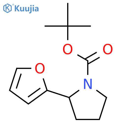1-Pyrrolidinecarboxylic acid, 2-(2-furanyl)-, 1,1-dimethylethyl ester, (2R)- structure