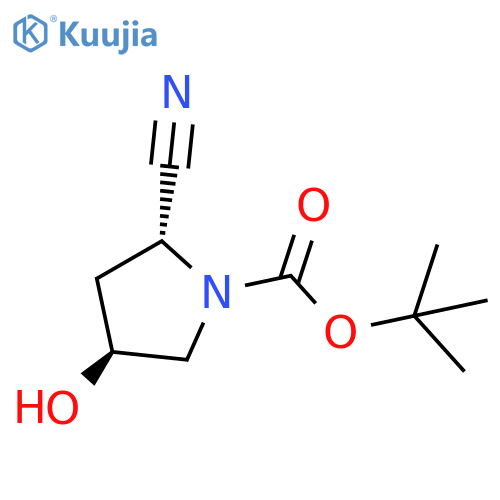 tert-butyl (2R,4S)-2-cyano-4-hydroxy-pyrrolidine-1-carboxylate structure