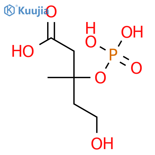 Pentanoic acid, 5-hydroxy-3-methyl-3-(phosphonooxy)-, (3R)- structure