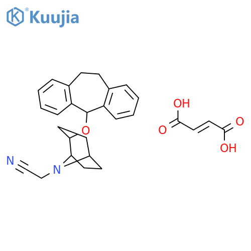 [2-(10,11-dihydro-5H-dibenzo[a,d][7]annulen-5-yloxy)-8-azabicyclo[3.2.1]oct-8-yl]acetonitrile (2E)-but-2-enedioate structure