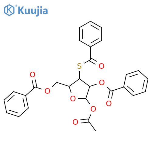 Ribofuranose, 3-thio-,1-acetate 2,3,5-tribenzoate, b-D- (8CI) structure