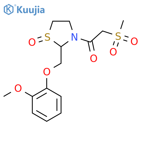 Ethanone,1-[2-[(2-methoxyphenoxy)methyl]-1-oxido-3-thiazolidinyl]-2-(methylsulfonyl)- structure