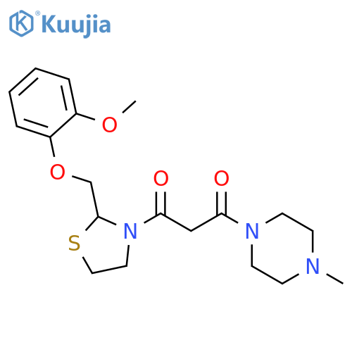 1,3-Propanedione,1-[2-[(2-methoxyphenoxy)methyl]-3-thiazolidinyl]-3-(4-methyl-1-piperazinyl)- structure