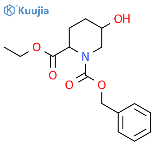 (2S*,5S*)-1-Benzyl 2-ethyl 5-hydroxypiperidine-1,2-dicarboxylate structure
