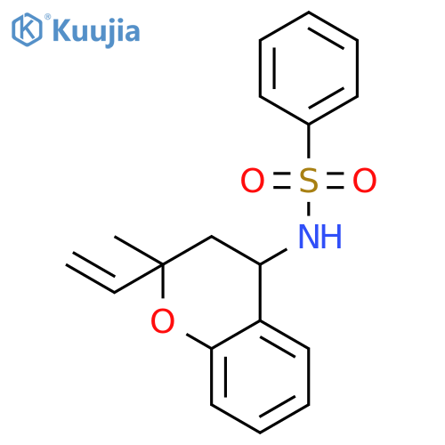 Benzenesulfonamide, N-[(2R,4R)-2-ethenyl-3,4-dihydro-2-methyl-2H-1-benzopyran-4-yl]-, rel- structure