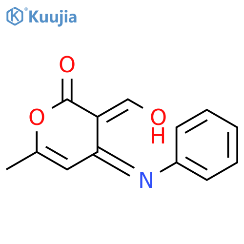 2H-Pyran-2-one,3,4-dihydro-3-(hydroxymethylene)-6-methyl-4-(phenylimino)-, (Z,E)- structure