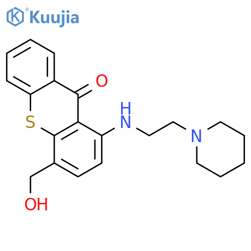 9H-Thioxanthen-9-one, 4-(hydroxymethyl)-1-((2-(1-piperidinyl)ethyl)amino)- structure