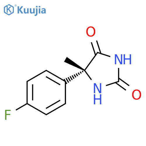 2,4-Imidazolidinedione, 5-(4-fluorophenyl)-5-methyl-, (R)- structure