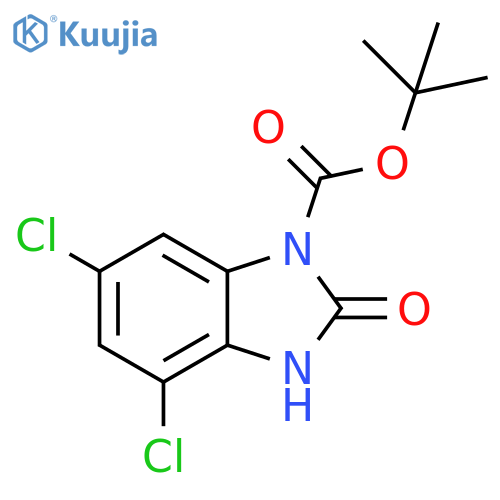 tert-butyl 4,6-dichloro-2-oxo-2,3-dihydro-1H-1,3-benzodiazole-1-carboxylate structure