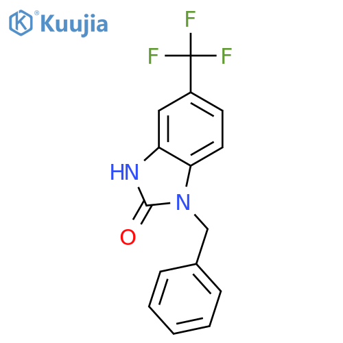 2H-Benzimidazol-2-one,1,3-dihydro-1-(phenylmethyl)-5-(trifluoromethyl)- structure