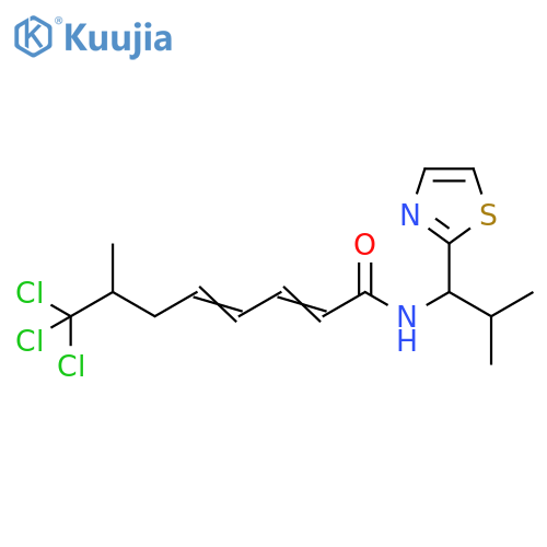 2,4-Octadienamide,8,8,8-trichloro-7-methyl-N-[2-methyl-1-(2-thiazolyl)propyl]- (9CI) structure
