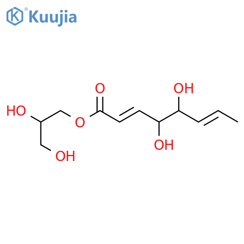 2,6-Octadienoic acid,4,5-dihydroxy-, 2,3-dihydroxypropyl ester, (2E,6E)-(+)- structure