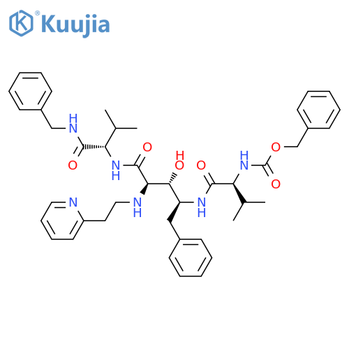 L-Lyxonamide,2,4,5-trideoxy-4-[[3-methyl-1-oxo-2-[[(phenylmethoxy)carbonyl]amino]butyl]amino]-N-[2-methyl-1-[[(phenylmethyl)amino]carbonyl]propyl]-5-phenyl-2-[[2-(2-pyridinyl)ethyl]amino]-,[1(S),4(S)]- (9CI) structure