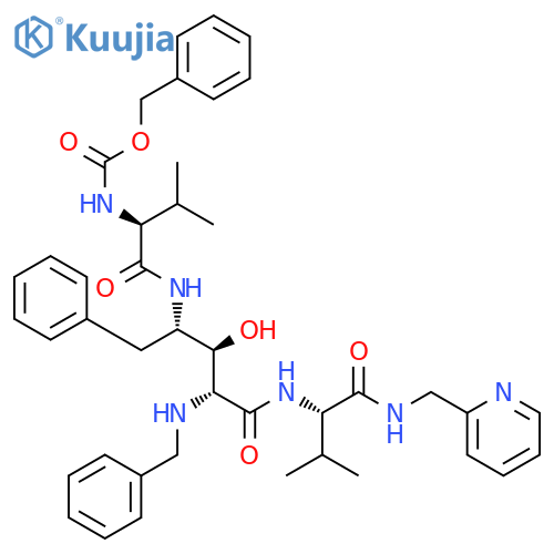 L-Lyxonamide,2,4,5-trideoxy-4-[[3-methyl-1-oxo-2-[[(phenylmethoxy)carbonyl]amino]butyl]amino]-N-[2-methyl-1-[[(2-pyridinylmethyl)amino]carbonyl]propyl]-5-phenyl-2-[(phenylmethyl)amino]-,[1(S),4(S)]- (9CI) structure