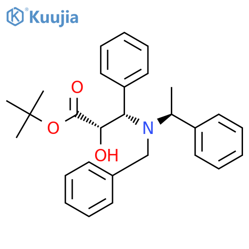 tert-butyl (2S,3S,αS)-3-[N-benzyl-N-(α-methylbenzyl)amino]-2-hydroxy-3-phenylpropionate structure