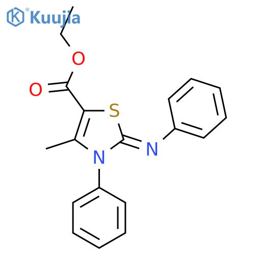 ethyl (2E)-4-methyl-3-phenyl-2-(phenylimino)-2,3-dihydro-1,3-thiazole-5-carboxylate structure