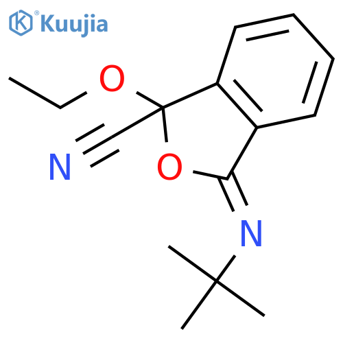 1-Isobenzofurancarbonitrile, 3-[(1,1-dimethylethyl)imino]-1-ethoxy-1,3-dihydro-, (3Z)- structure