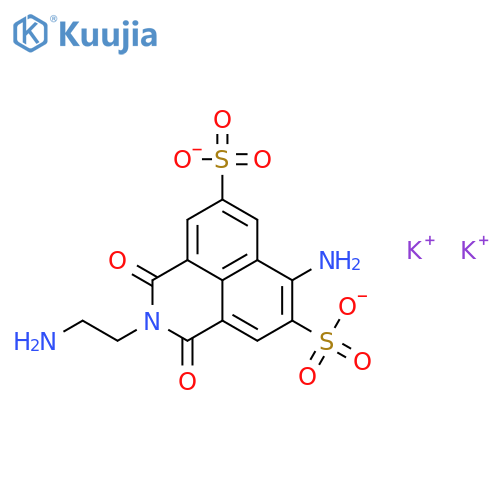 1H-Benz[de]isoquinoline-5,8-disulfonicacid, 6-amino-2-(2-aminoethyl)-2,3-dihydro-1,3-dioxo-, potassium salt (1:2) structure